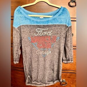 Ford Muscle Car Graphic Tee in Blue and Gray